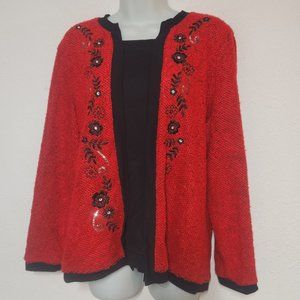 Cathy Daniels** beautiful Cardigan style sweater w/bling in size XL